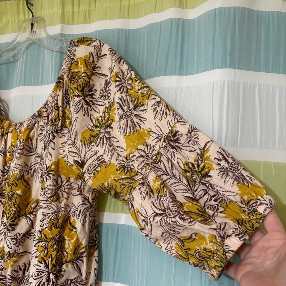 Anthropologie Daily Practice Mollie Floral Off-Shoulder Dress Sz Small - Picture 2 of 8
